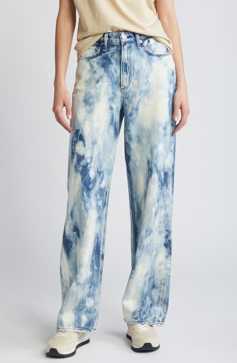 Logan Bleach Splatter Wide Leg Jeans (Indwaterco)