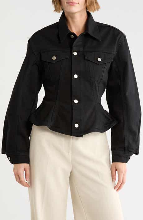 Fluted Crop Denim Jacket