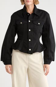 Marc Jacobs Fluted Crop Denim Jacket