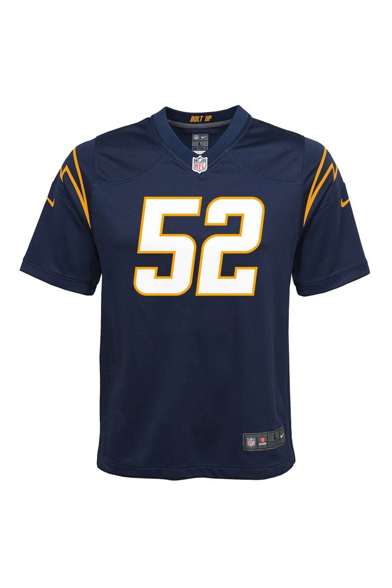 Youth Nike Khalil Mack Navy Los Angeles Chargers Game Jersey, Alternate, color, Navy