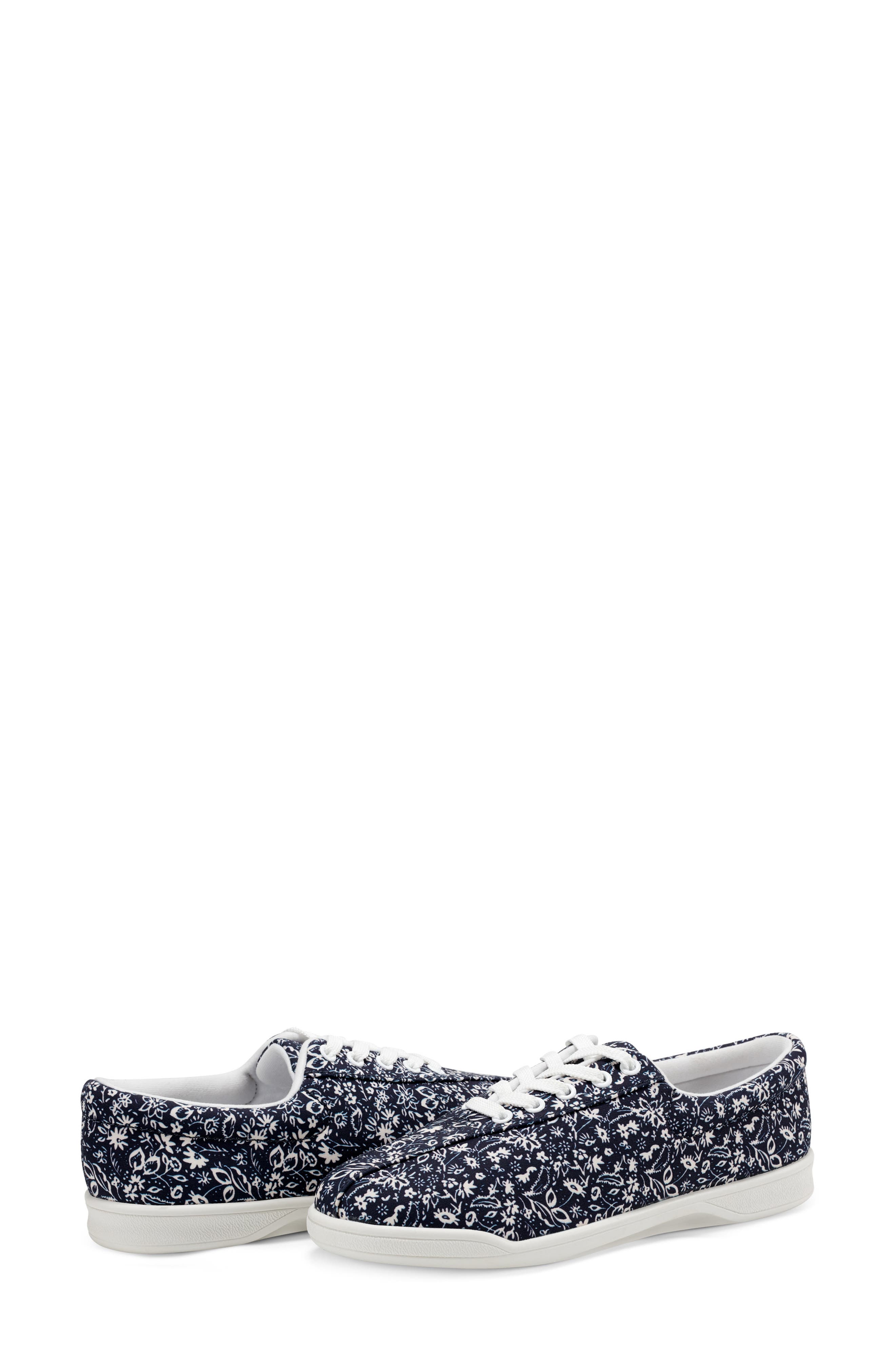 Easy Spirit AP1 Floral Print Sneaker, Alternate, color, Dark Blue