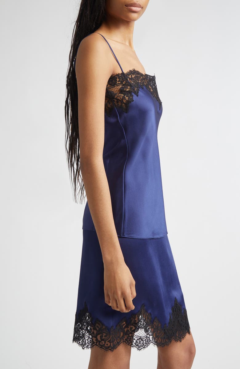 Stella McCartney Iconic Lace Trim Satin Camisole, Alternate, color, Navy