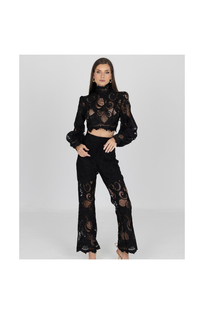AKALIA Rebecca Guipure Lace Top & Pant Set, Alternate, color, 