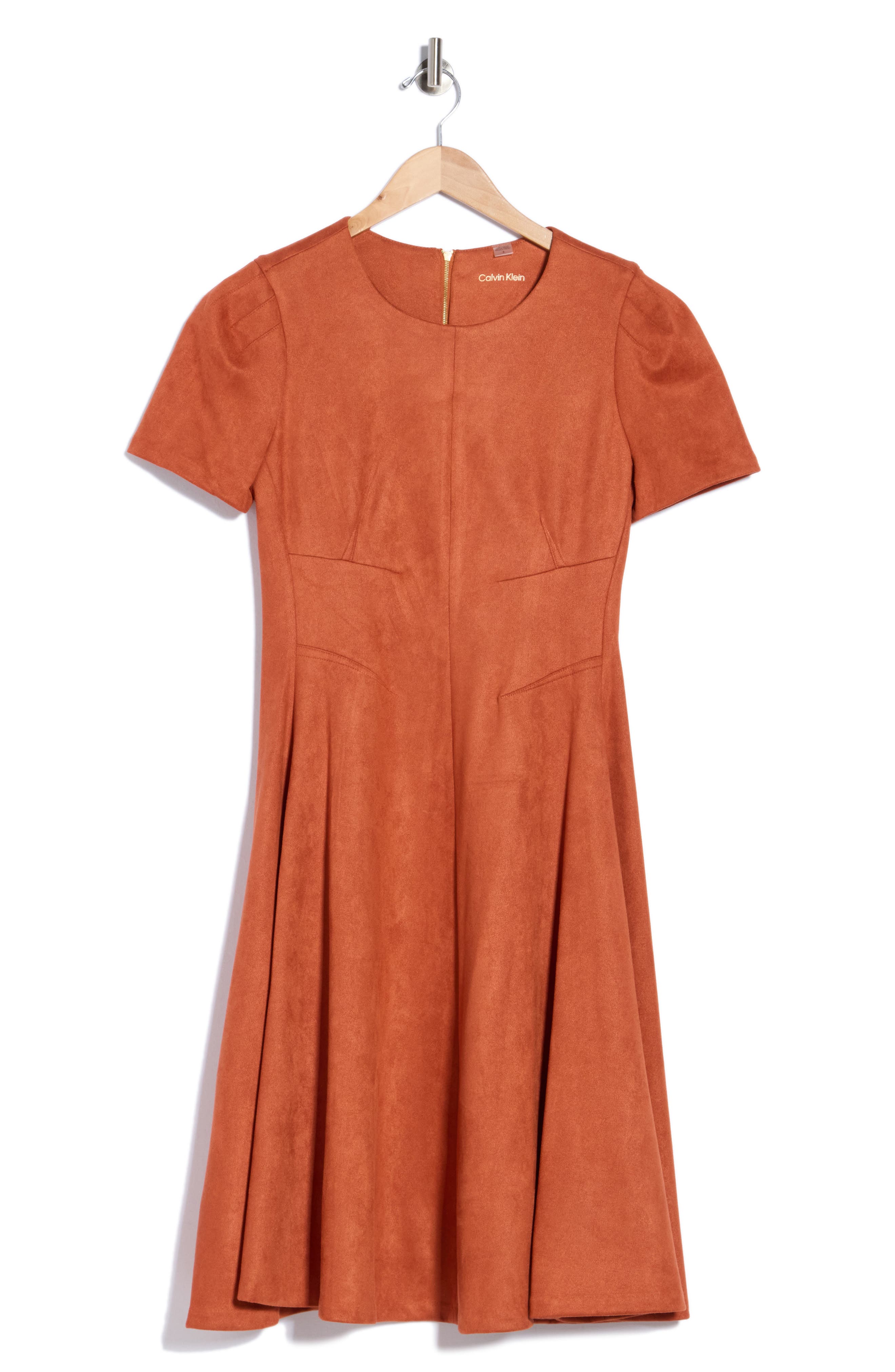 Faux Suede A-Line Dress