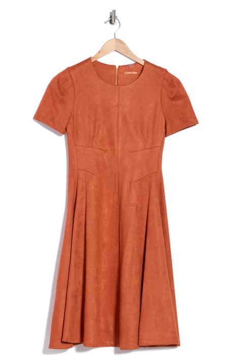 Faux Suede A-Line Dress