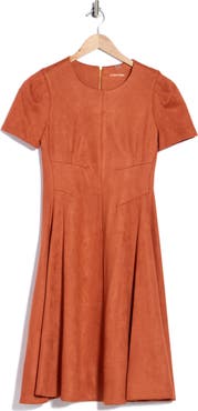 Calvin Klein Faux Suede A-Line Dress