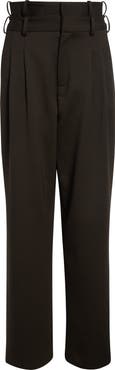 MONSE Double Waistband Pleated Virgin Wool Trousers