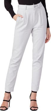 PAIGE Simone Pleated Cotton Blend Pants