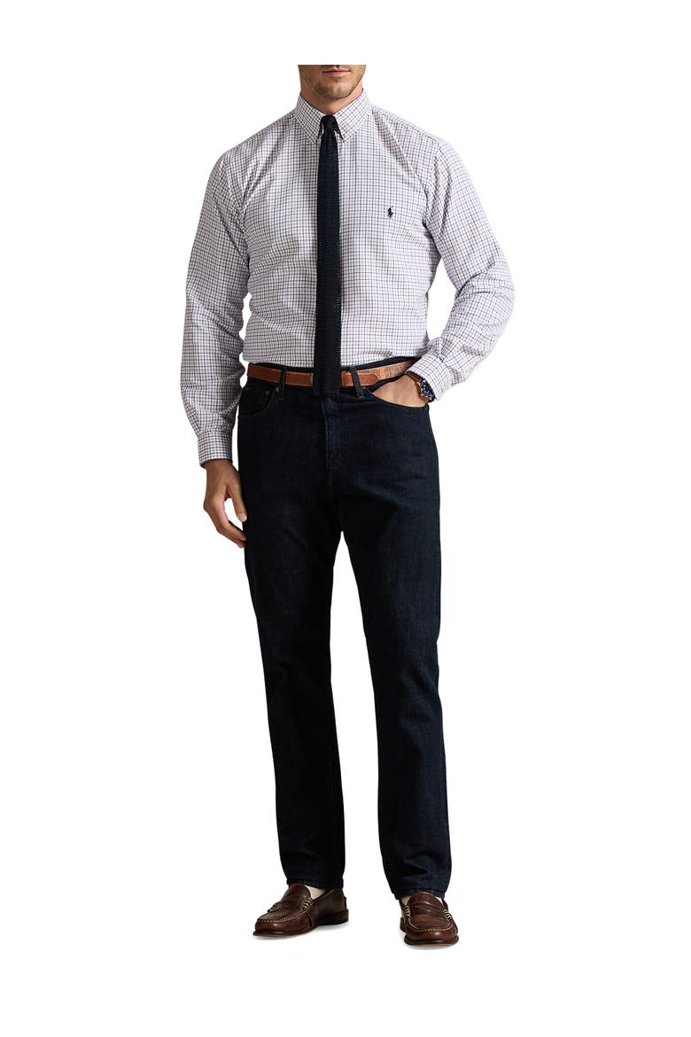 Big & Tall Performance Check Oxford Sport Shirt, Alternate, color, WHT AIX ND LVNDR