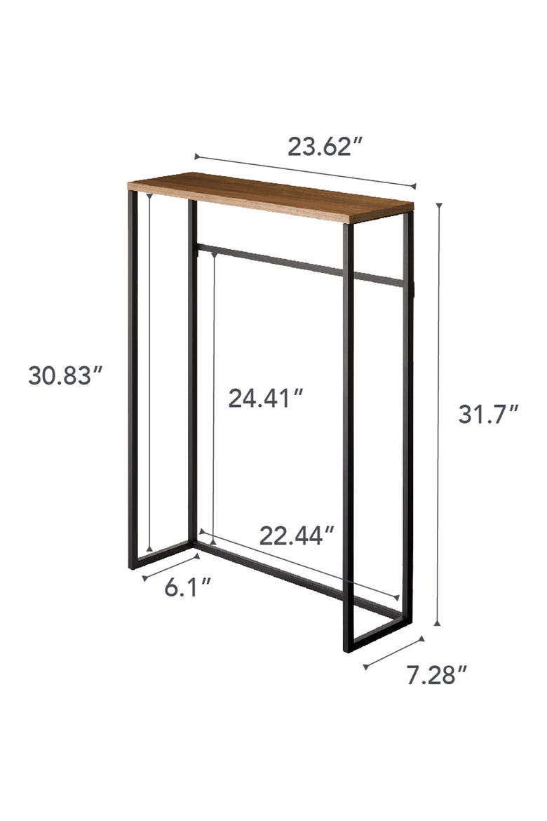 Narrow Entryway Wood Top Console Table, Alternate, color, BLACK