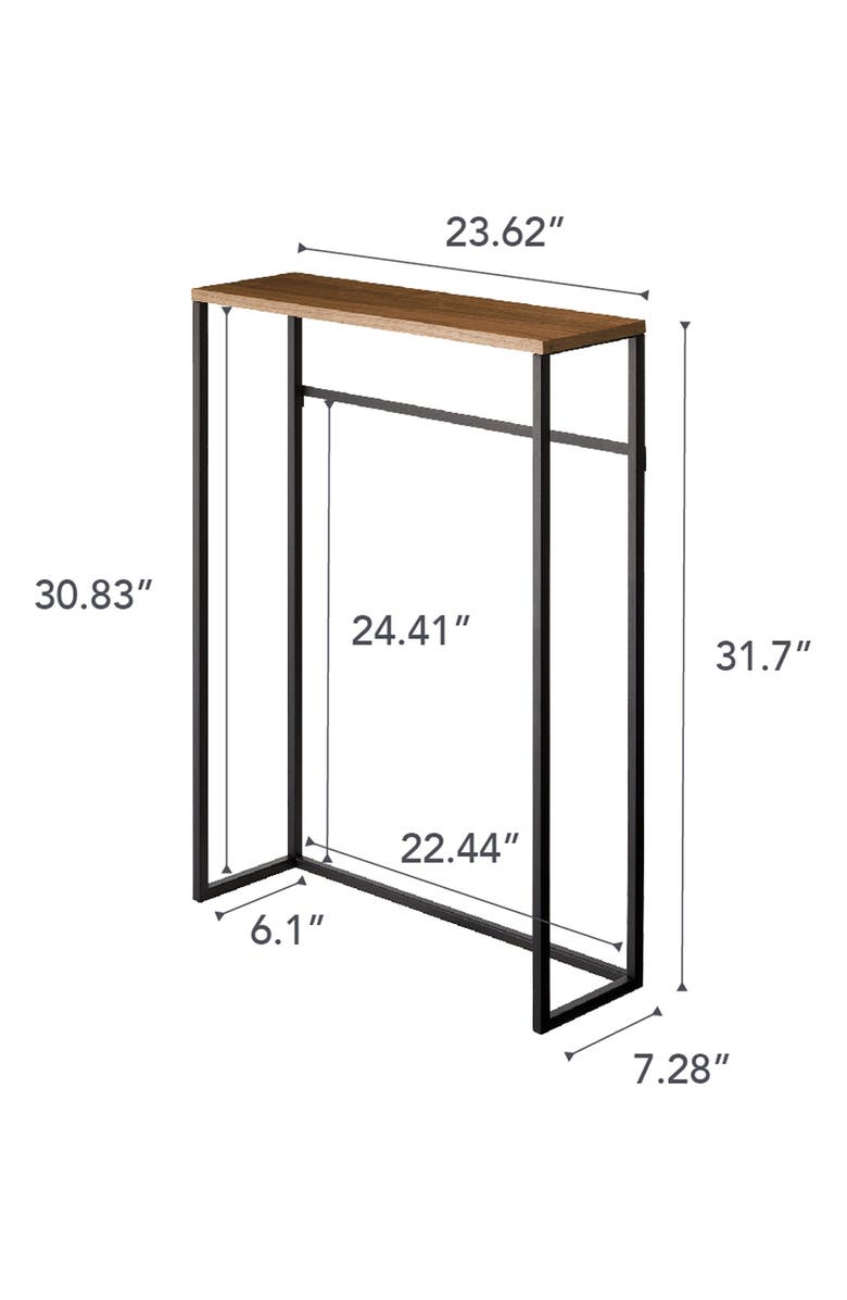Yamazaki Narrow Entryway Wood Top Console Table, Alternate, color, Black