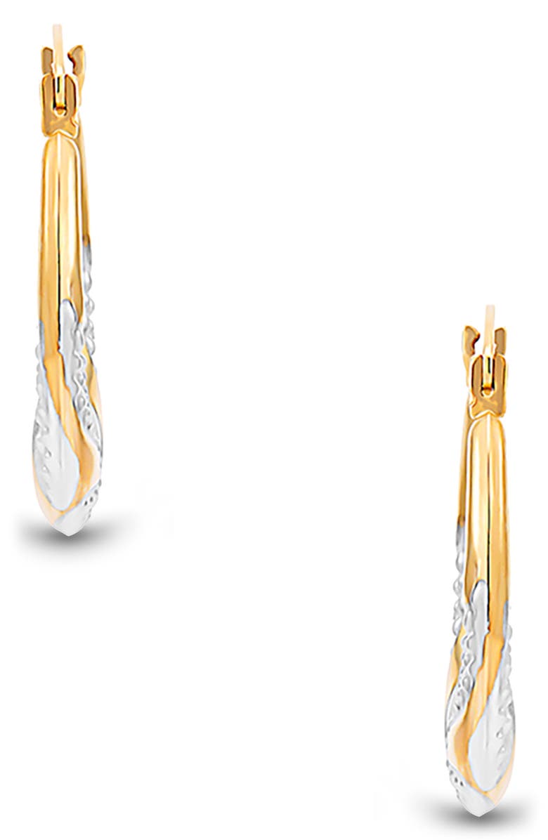 Frankie & Zoe Textured Two-Tone Hoop Earrings, Alternate, color, Two-Tone