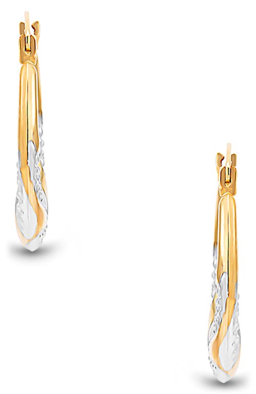 Frankie & Zoe Textured Two-tone Hoop Earrings In Multi