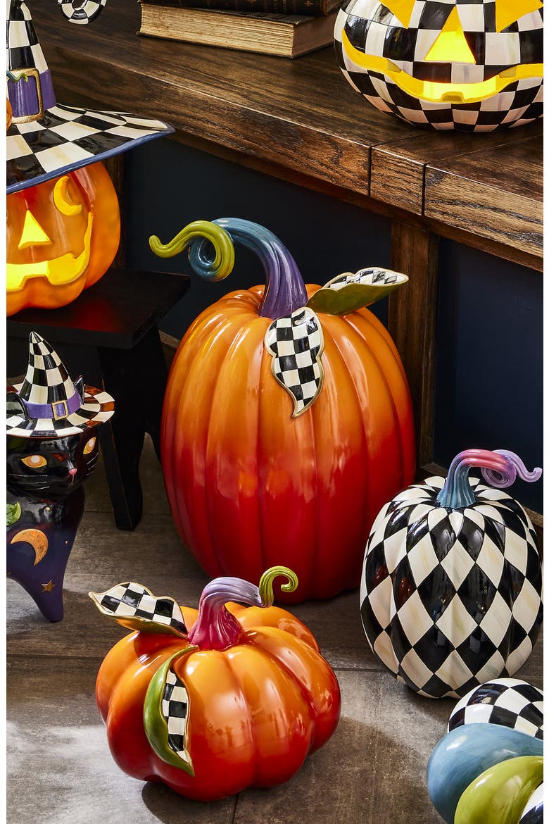 Large Ombre Pumpkin Decoration, Alternate, color, ORANGE