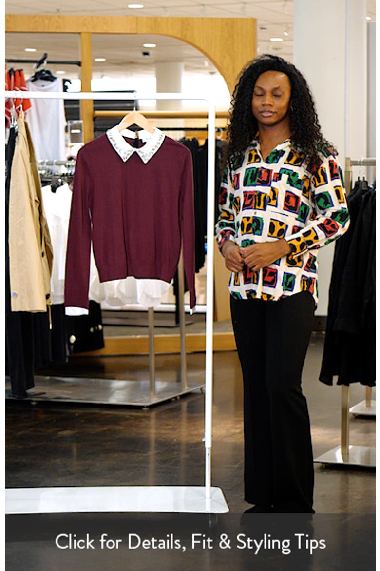 Jewel Collar Twofer Sweater video