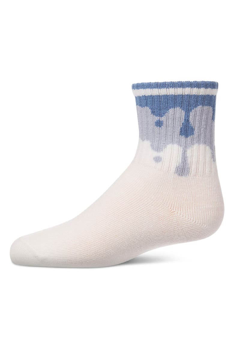 Kids Paint Drip Ribbed  Novelty  Crew Sock, Main, color, Blue