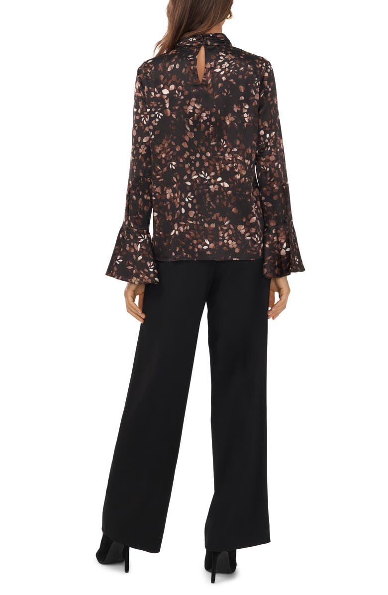 Halogen<sup>®</sup> Floral Bell Cuff Mock Neck Blouse, Alternate, color, 