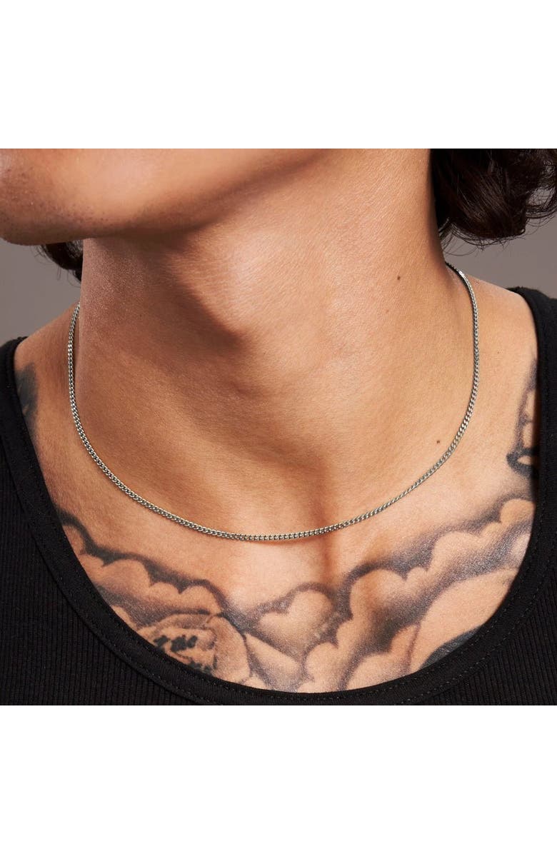 7879 Diamond Cut Curb Chain Necklace, Alternate, color, Platinum