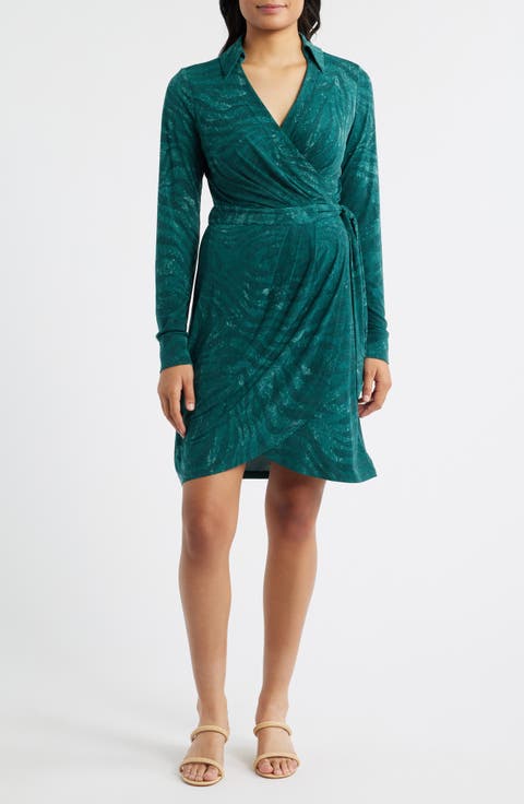 Carmela Bayside Long Sleeve Wrap Dress