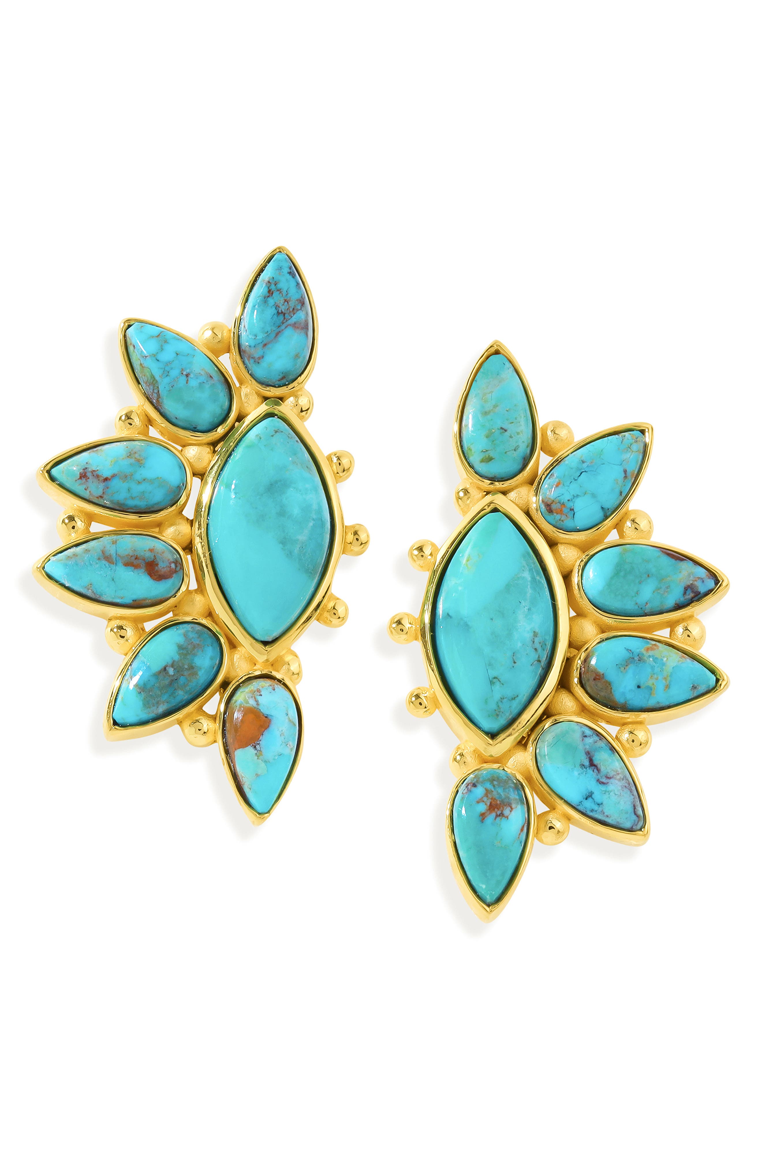 YS GEMS Mohave Turquoise Earrings