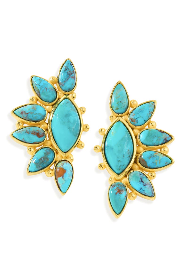Mohave Turquoise Earrings, Main, color, BLUE