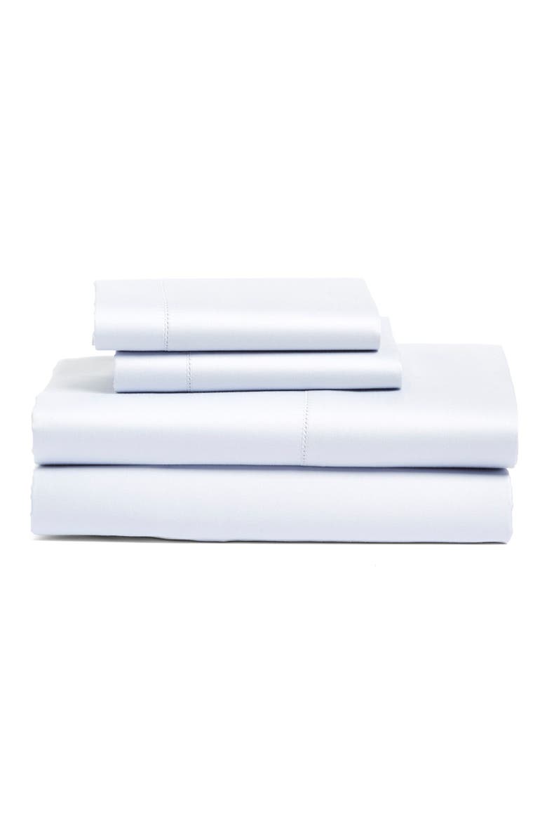 at Home 600 Thread Count Egyptian Cotton Flat Sheet, Main, color, BLUE XENON