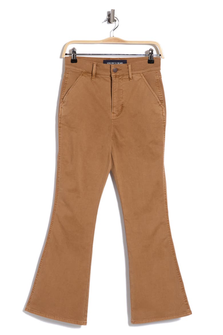 Carson High Waist Flare Ankle Crop Pants, Alternate, color, ACORN