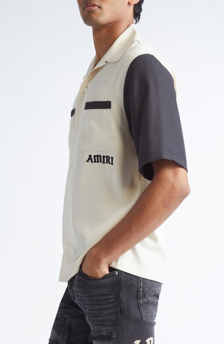 AMIRI Try It Bowling Shirt, Alternate, color, Alabaster