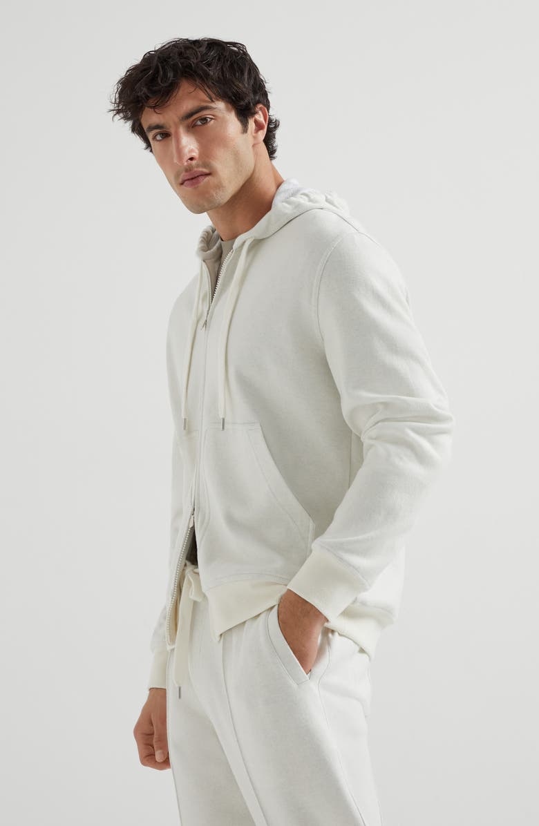 Brunello Cucinelli Double cloth sweatshirt, Alternate, color, Off-White