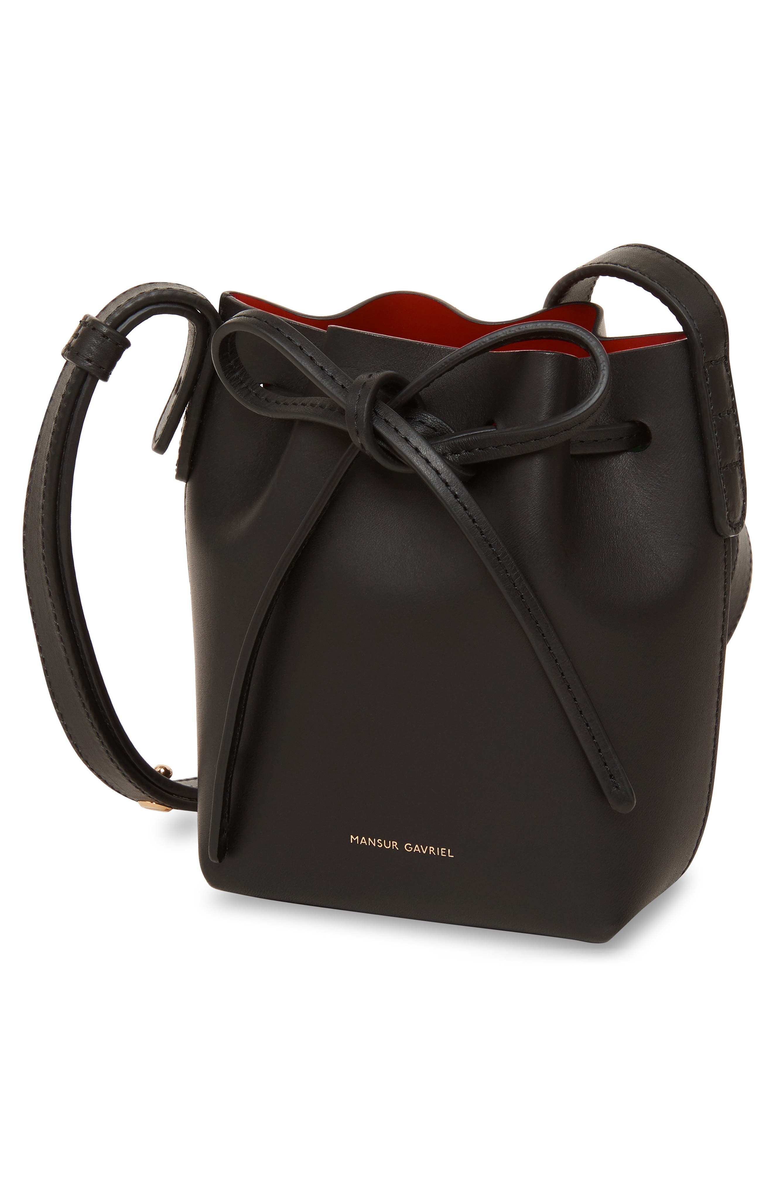 Mansur Gavriel Baby Leather Bucket Bag, Alternate, color, 