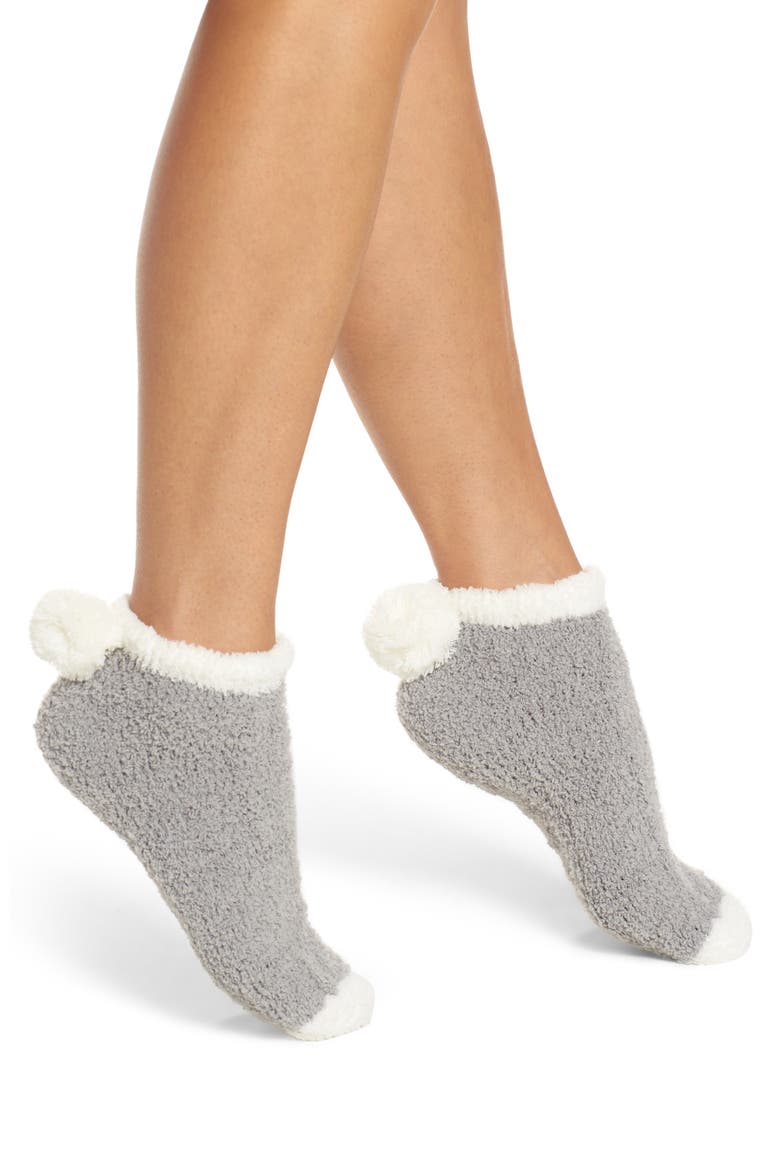 2-Pack Pom Pom No-Show Socks, Alternate, color, CLAY