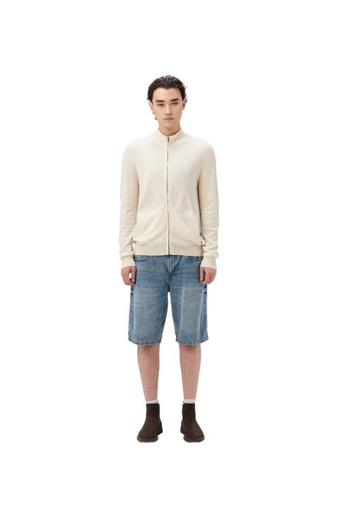 Full Zip Stand Collar Cardigan