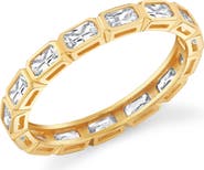 Crislu Baguette-Cut Cubic Zirconia Eternity Band Ring