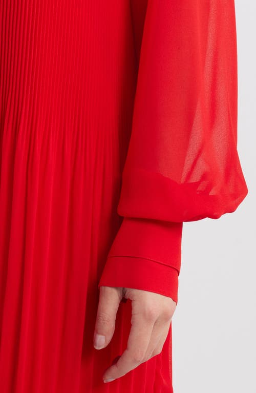 Hugo Boss Boss Dolumi Long Sleeve Shift Dress In Red