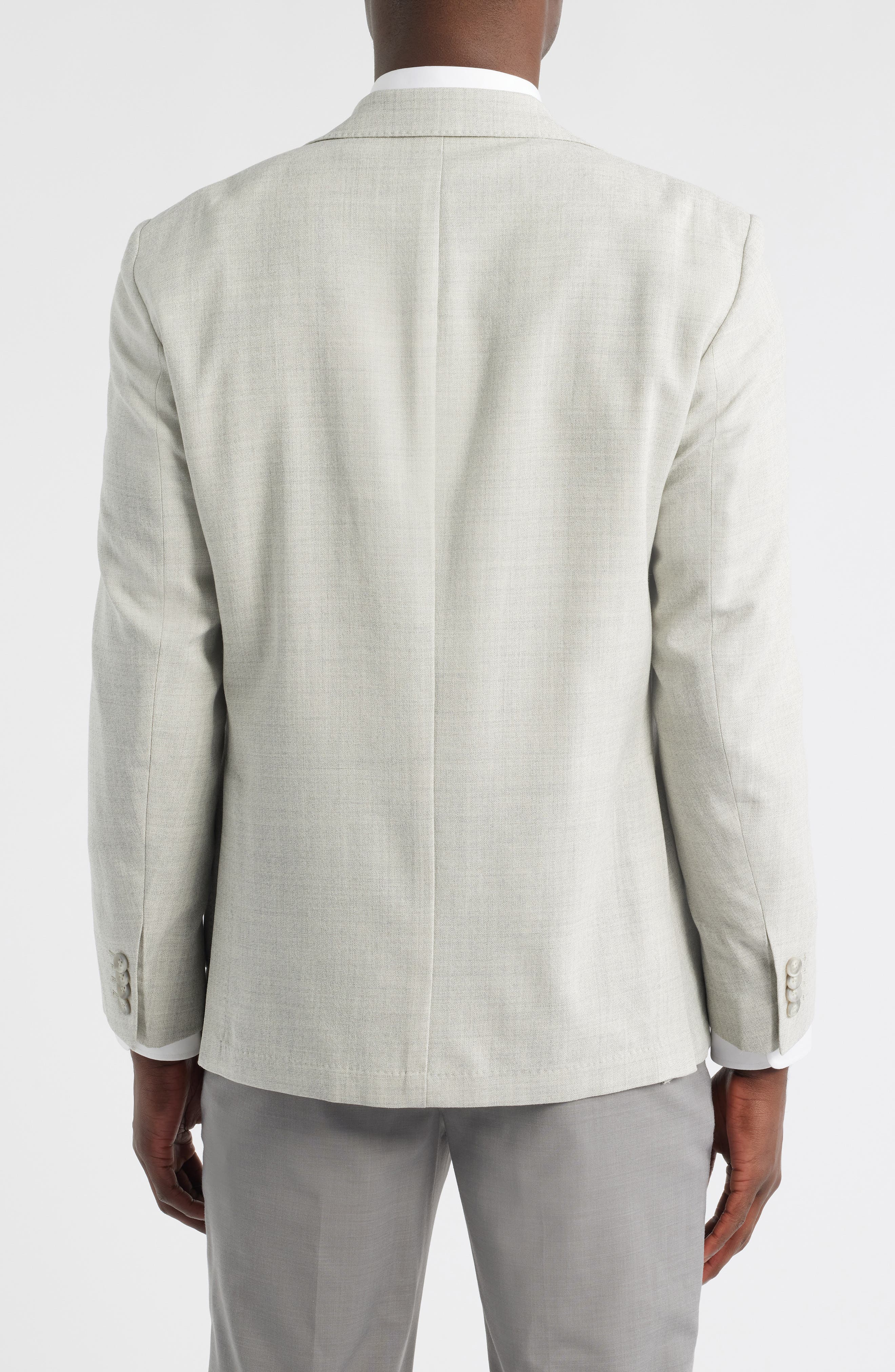 Textured Light Grey Melange Wool Sport Coat - image 2