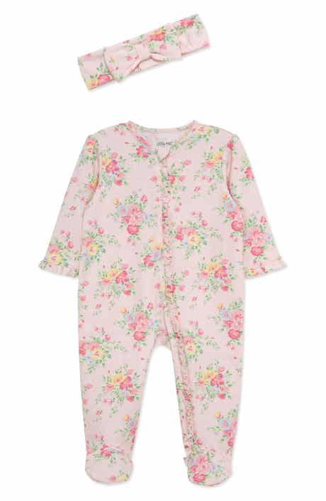 Little Me Bouquet Floral Footie & Headband Set