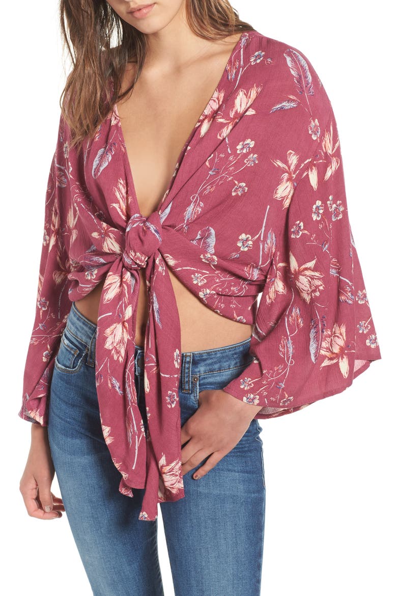Sometimes Yours Knot Front Top, Main, color, VINTAGE PLUM