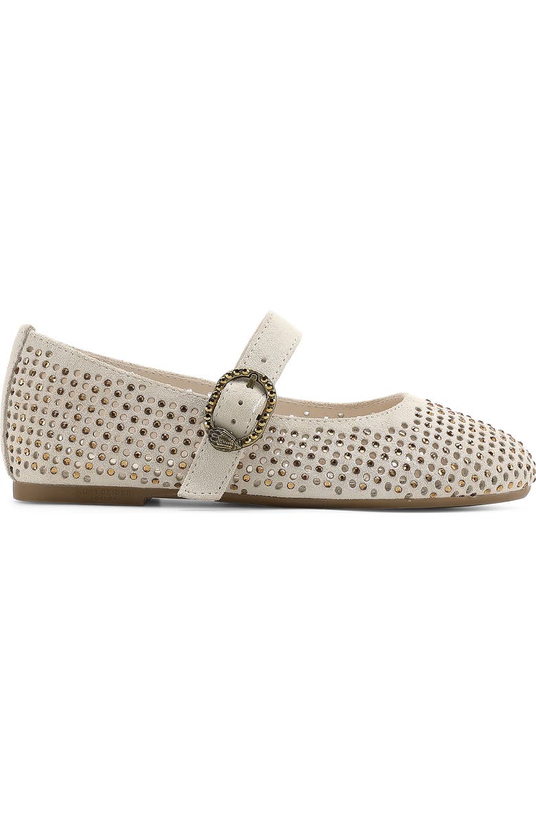Kurt Geiger London Kids' Mini Mayfair Crystal Embellished Mary Jane Ballet Flat, Alternate, color, Bone