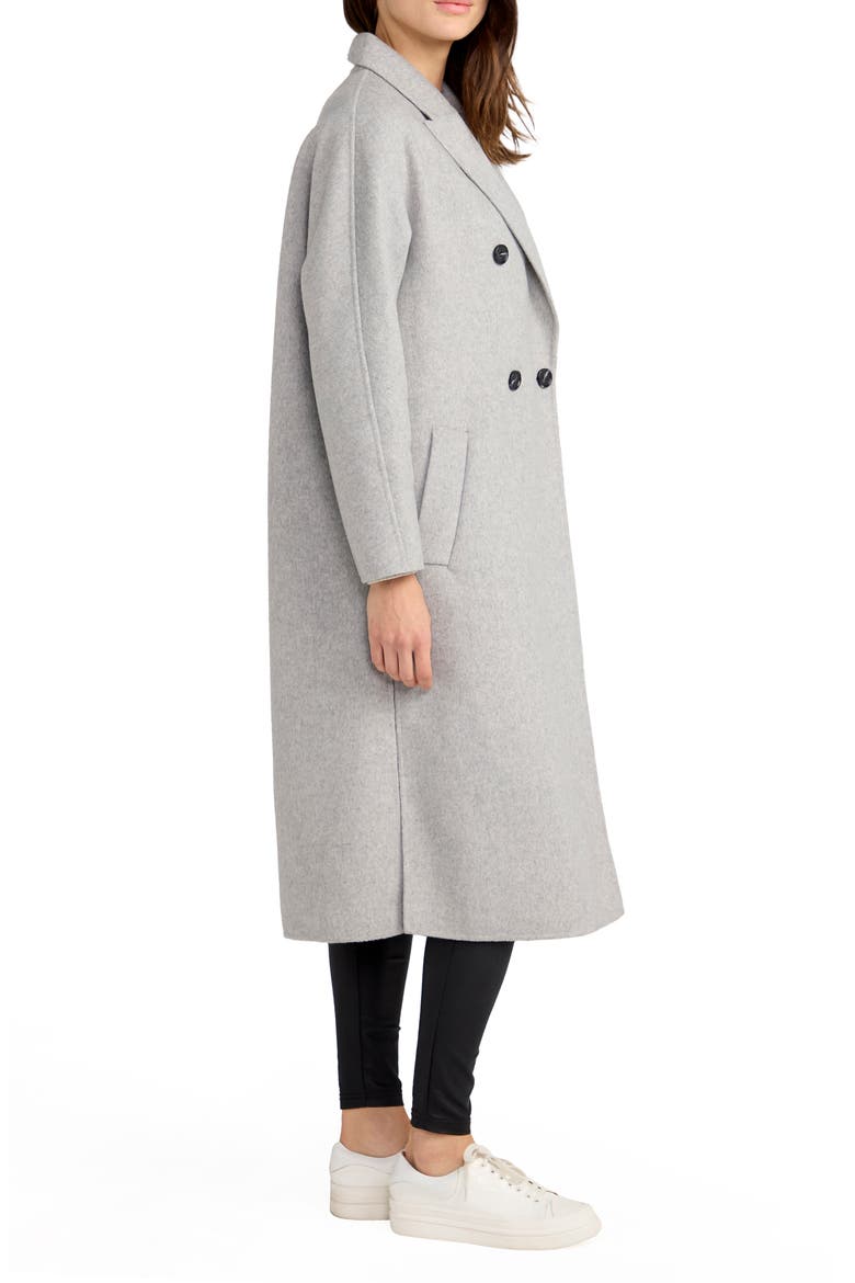 Guest List Oversize Double Breasted Wool Blend Coat, Alternate, color, GREY MARLE
