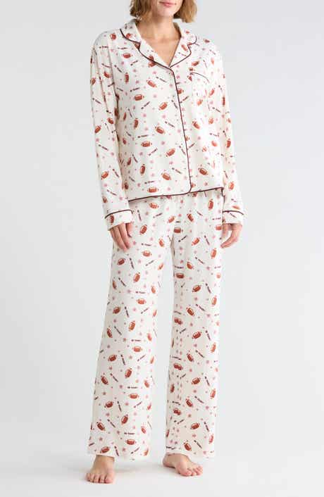 Quiet Night Long Sleeve Button-Up Top & Pants Pajamas