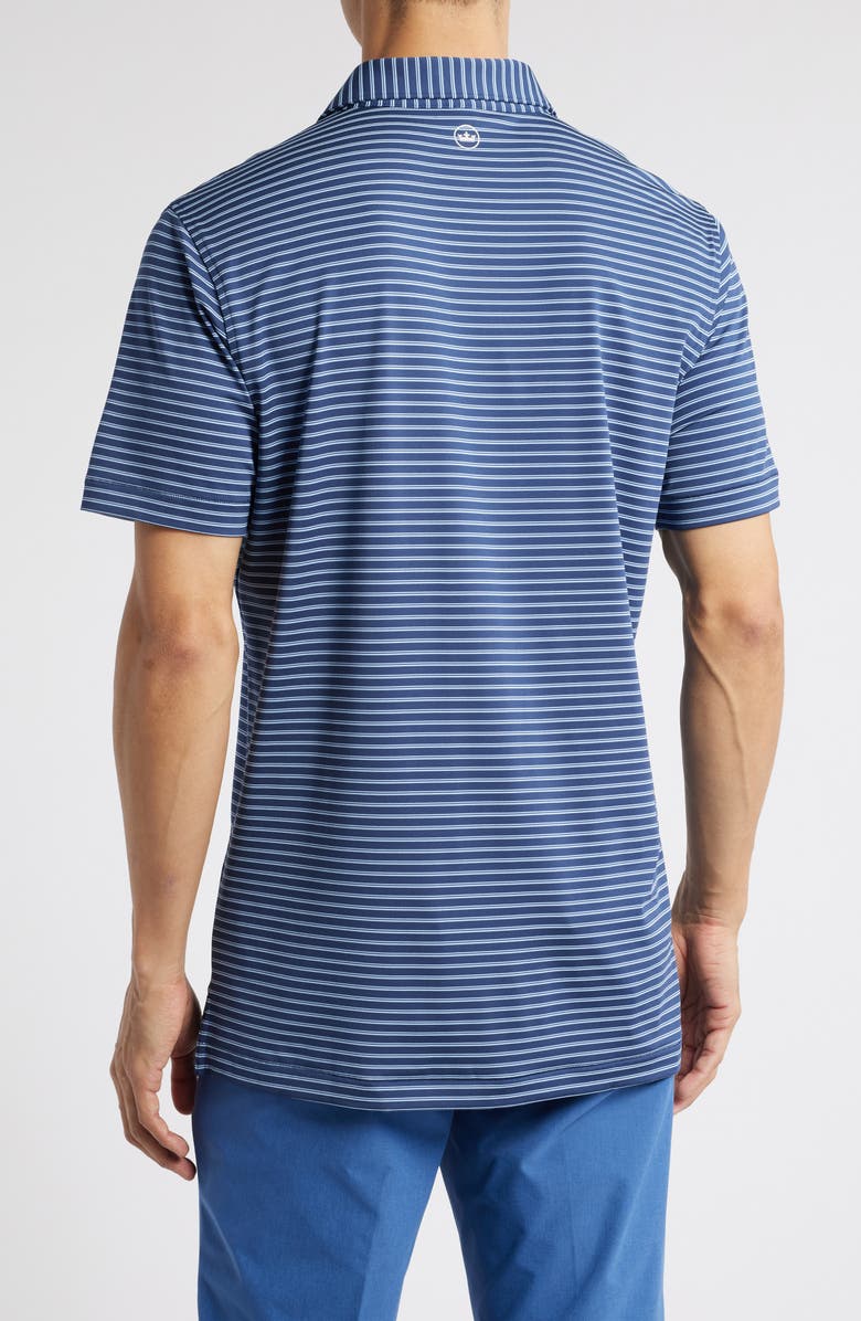 Peter Millar Bridge Stripe Performance Jersey Polo, Alternate, color, Navy