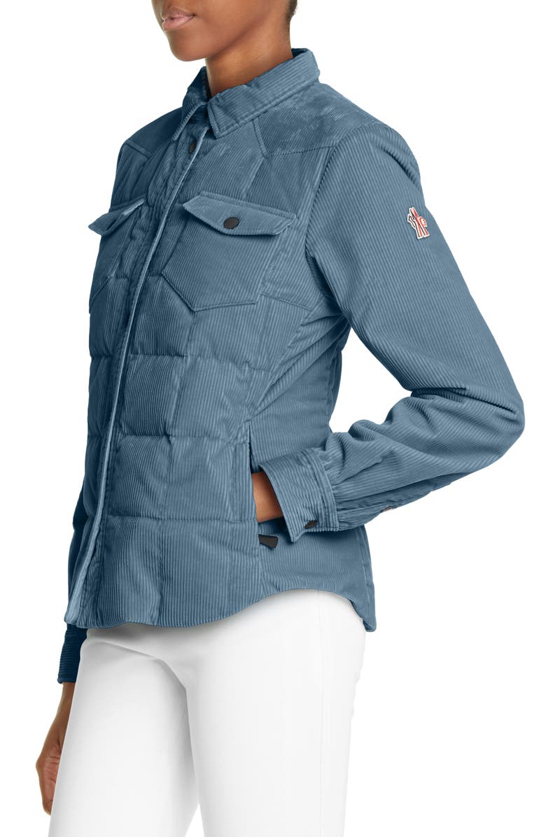 Moncler Grenoble Nangy Quilted Corduroy Down Shirt Jacket, Alternate, color,