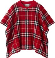Burberry Check Wool Cape