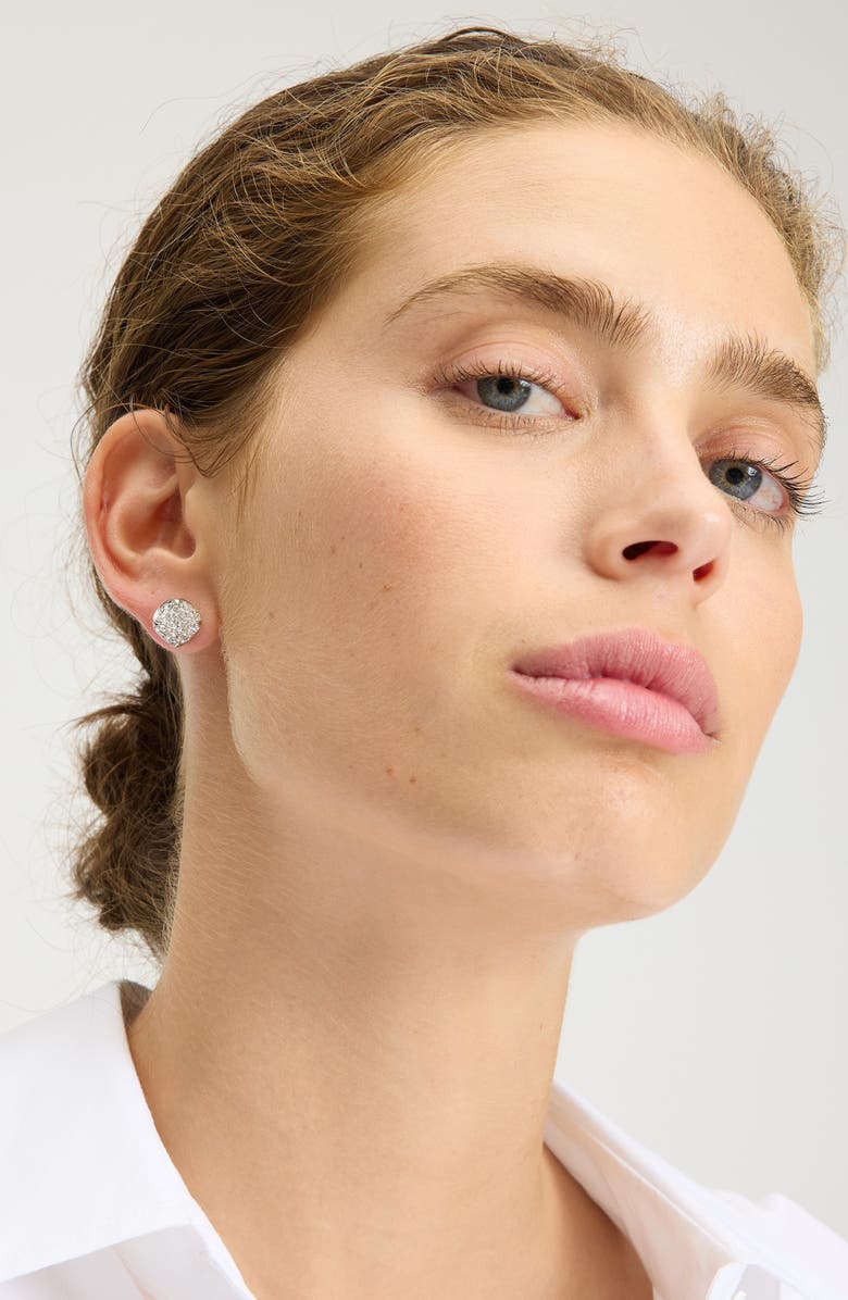 Kate Spade New York pop of joy crystal pavé stud earrings, Alternate, color, Clear/ Silver