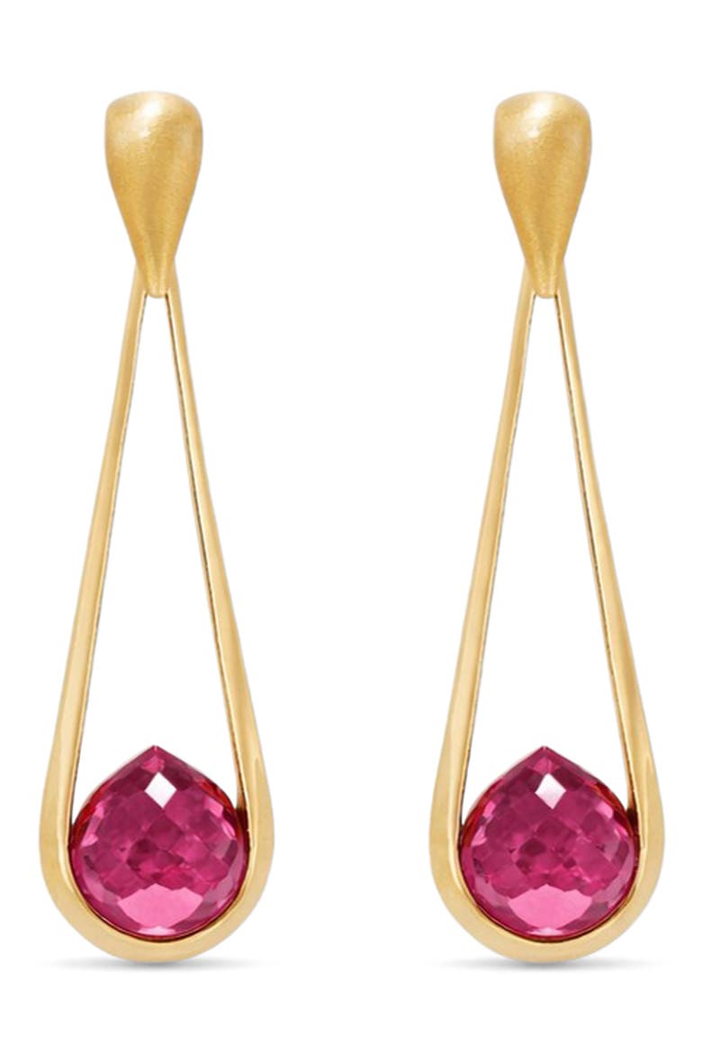 Mini Samui Simulated Stone Drop Earrings, Alternate, color, SIAM PINK
