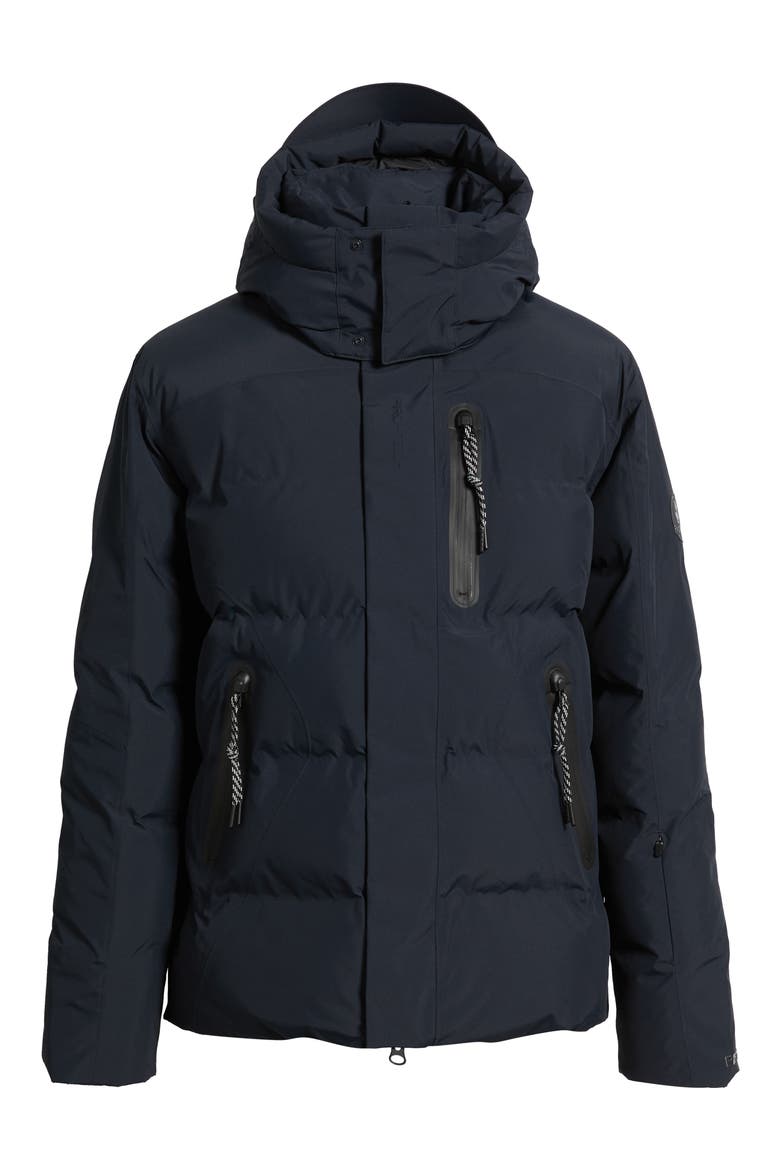 Malaku Waterproof Puffer Parka with Removable Hood, Alternate, color, BLUE BLACK