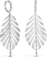 Hueb Bahia 18K White Gold Diamond Hoop Drop Earrings
