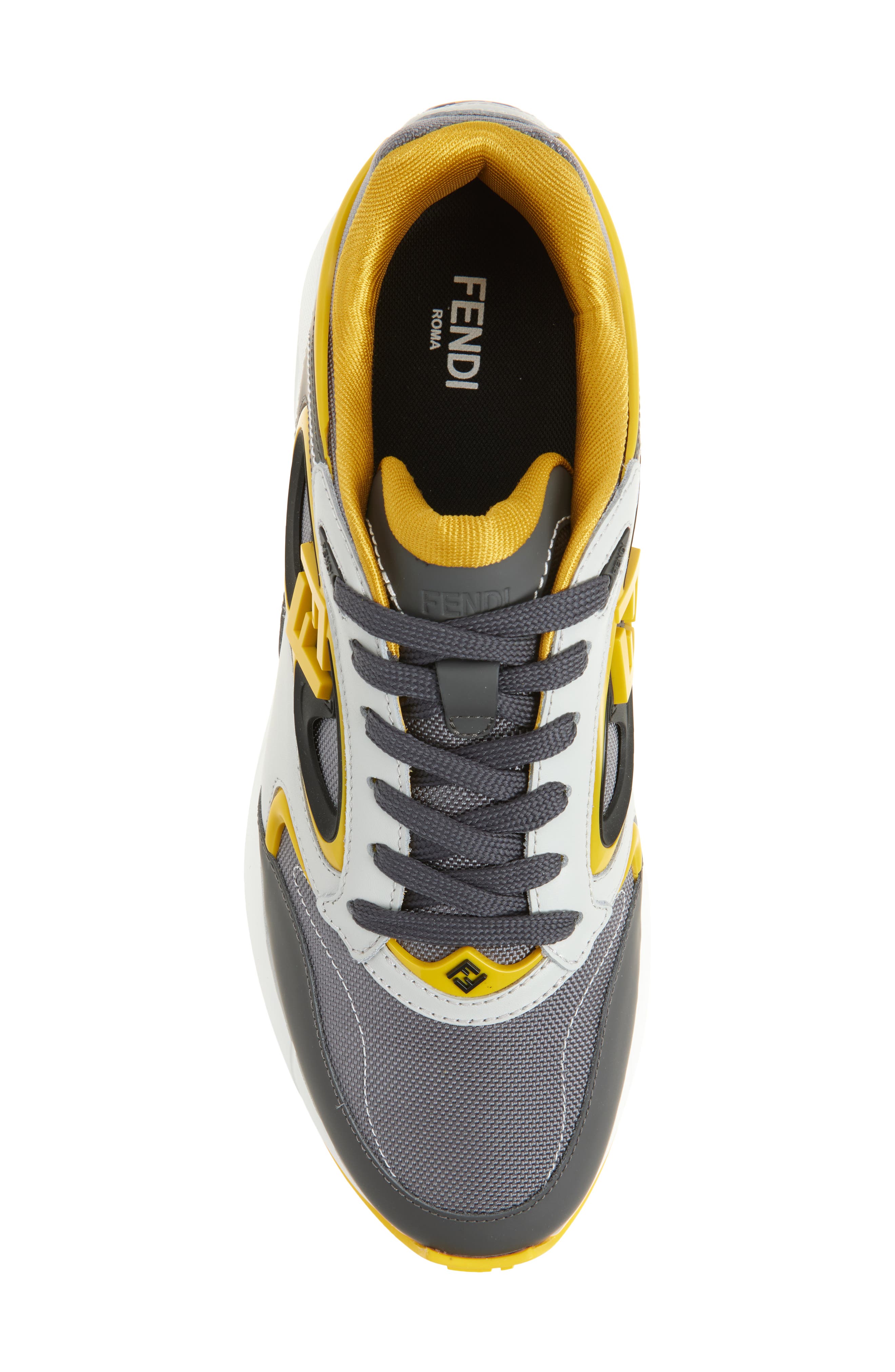 Fendi Forward Low Top Sneaker, Alternate, color, Silver Senap