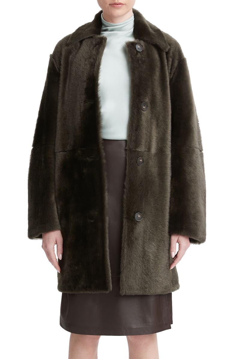 Vince Rasada Reversible Genuine Shearling Coat, Main, color, 