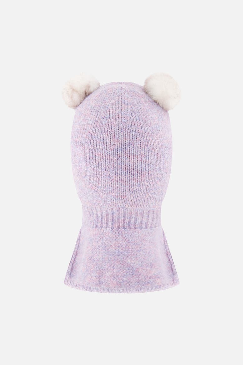 Girl Knit Bear Ears Fleece Lined Balaclava, Alternate, color, Lavender